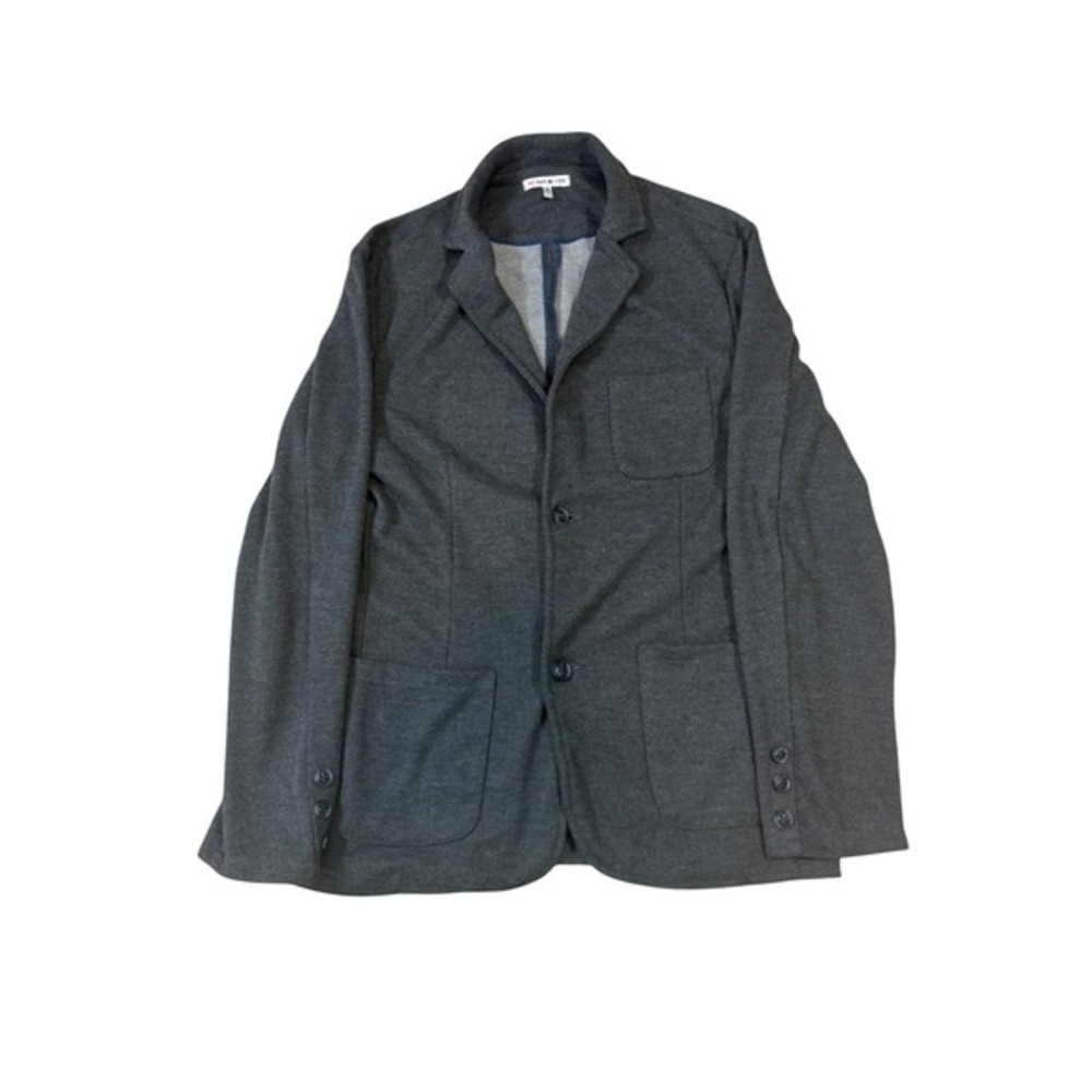 32 Bar Blues Knit Blazer‎ Mens Large Charcoal Gray Excellent Unstructured Jacket